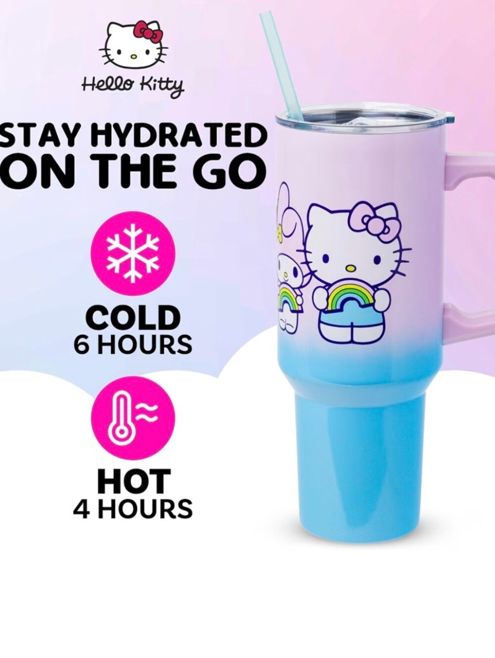 Hello Kitty 40 oz. Stainless Steel Tumbler With Handle - Picture 8 of 8